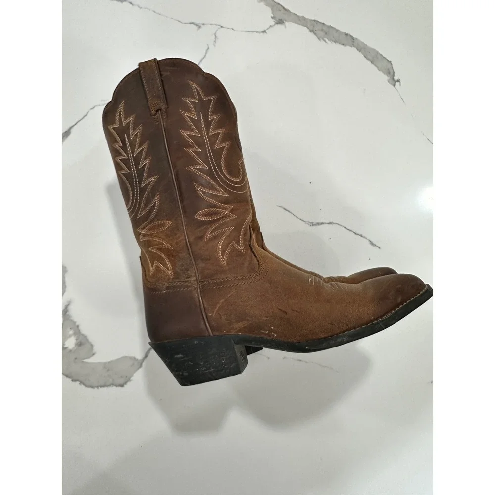 Ariat Western Cowboy Boots Brown Leather Size 7.5B Women's Riding - Picture 1 of 7